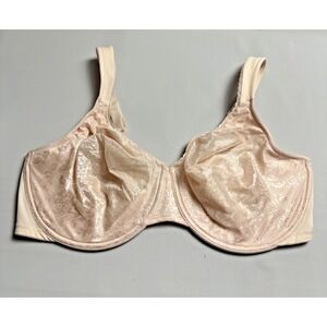 Curvation 44DD Nude Lace Underwire Bra Full Coverage Sheer Floral Plus Size